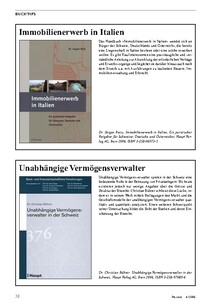 Buchtips: Immobilienerwerb in Italien, Unabhängige Vermögensverwalter