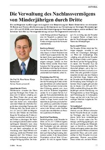 Verwaltung des Nachlassvermögens Minderjähriger durch Dritte