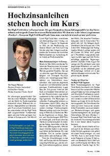 High Yield Bonds: Hochzinsanleihen hoch im Kurs