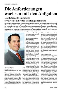 Institutionelle Anleger: Steigende Anforderungen