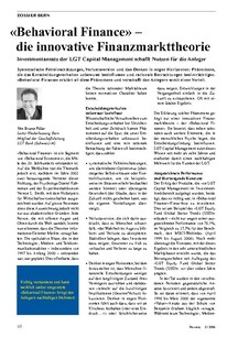 Behavioral Finance: Die innovative Finanzmarkttheorie