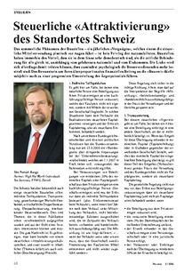 Steuerliche &quot;Attraktivierung&quot; des Standortes Schweiz