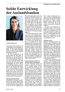 Solide Entwicklung der Auslandsbanken