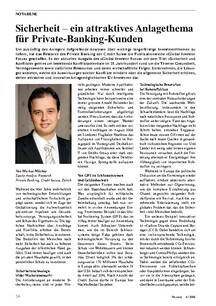 Sicherheit: Ein attraktives Thema für Private-Banking-Kunden