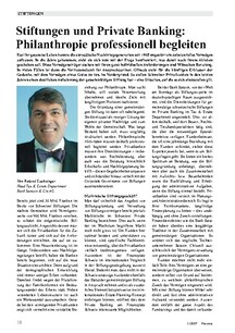 Stiftungen und Private Banking: Philanthropie professionell begleiten