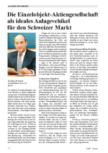 Die Einzelobjekt-Aktiengesellschaft: Ein ideales Anlagevehikel