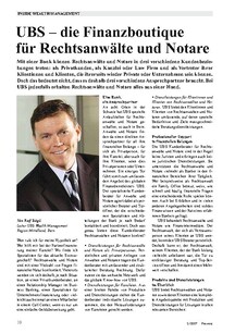UBS: Finanzboutique für Rechtsanwälte und Notare