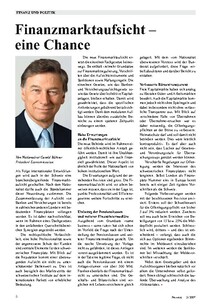 Finanzmarktaufsicht: Eine Chance