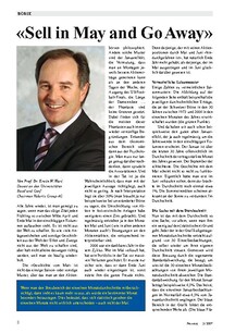 Börse: «Sell in May and Go Away»