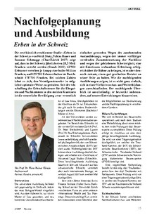 Aktuell: Nachfolgeplanung und Ausbildung 