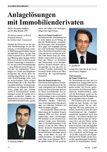 Anlagelösungen mit Immobilienderivaten