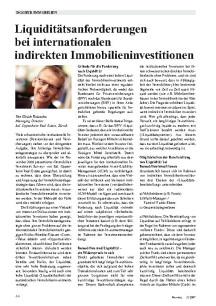 Liquiditätsanforderungen bei internationalen indirekten Immobilieninvestitionen