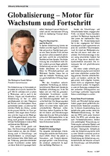 Globalisierung  Motor für Wachstum und Fortschritt