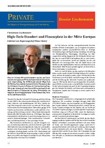 Liechtenstein: High-Tech-Standort und Finanzplatz in der Mitte Europas