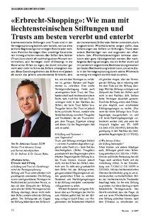 «Erbrecht-Shopping»: Wie man mit liechtensteinischen Stiftungen und Trusts am besten vererbt und enterbt