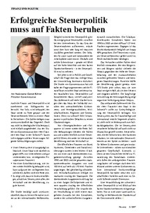 Erfolgreiche Steuerpolitik muss auf Fakten beruhen