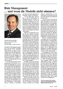 Risk Management: Und wenn die Modelle nicht stimmen?