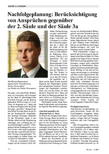 Nachfolgeplanung: Berücksichtigung von Ansprüchen aus 2. und 3. Säule