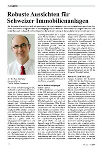 Schweizer Immobilienanlagen: Robuste Aussichten