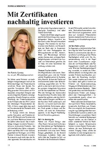 Mit Zertifikaten nachhaltig investieren