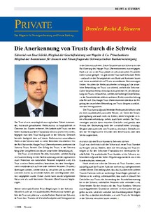 Die Anerkennung von Trusts durch die Schweiz