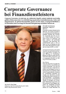 Corporate Governance bei Finanzdienstleistern