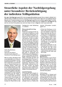 Nachfolgeregelung: Steuern und indirekte Teilliquidation