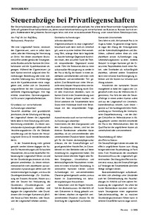 Steuerabzüge bei Privatliegenschaften