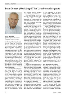 Zum (Kunst-)Werkbegriff im Urheberrechtsgesetz