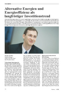 Alternative Energien und Energieeffizienz als langfristiger Investitionstrend