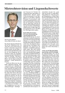 Mietrechtsrevision und Liegenschaftswerte