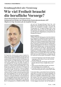 Wie viel Freiheit braucht die berufliche Vorsorge?