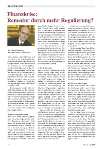 Zu guter Letzt: Finanzkrise: Remedur durch mehr Regulierung?