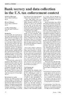 Bank secrecy and data collection in the U.S. tax enforcement context