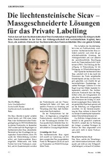Die liechtensteinische Sicav - Massgeschneiderte Lösungen für das Private Labelling