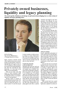 Privately owned businesses, liquidity and legacy planning