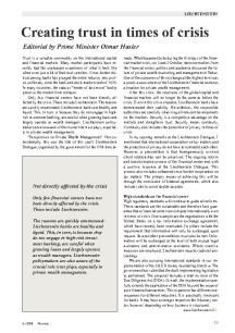 Creating trust in times of crisis
