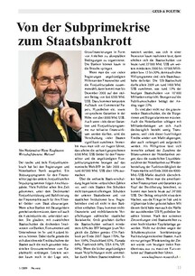 Von der Subprimekrise zum Staatsbankrott
