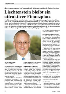 Liechtenstein bleibt ein attraktiver Finanzplatz