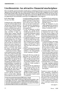 Liechtenstein: An attractive financial marketplace