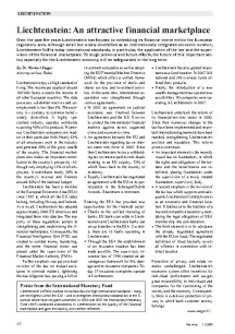 Liechtenstein: An attractive financial marketplace