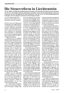 Die Steuerreform in Liechtenstein