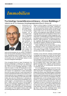 Nachhaltige Immobilieninvestitionen: «Green Buildings?»