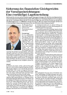 Sicherung des finanziellen Gleichgewichts der Vorsorgeeinrichtungen