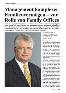 Management komplexer Familienvermögen: Zur Rolle von Family Offices