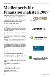 Medienpreis für Finanzjournalisten