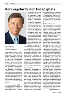 Herausgeforderter Finanzplatz