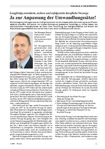 Berufliche Vorsorge: Ja zur Anpassung der Umwandlungssätze!