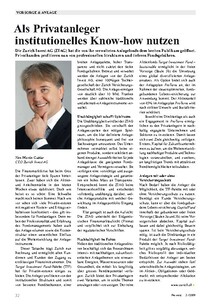 Als Privatanleger institutionelles Know-how nutzen