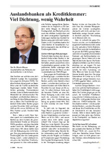 Auslandsbanken als Kreditklemmer: Viel Dichtung, wenig Wahrheit